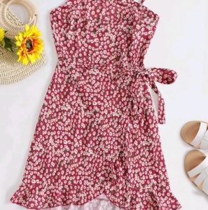 Wrap knot floral dress